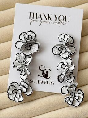Zara Style CONTRAST FLOWER EARRINGS New Season
